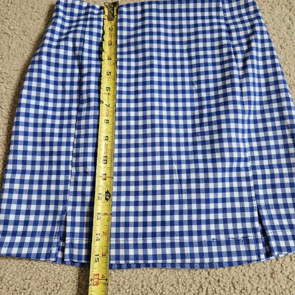 Blue and white checkered love on the hanger plaid mini skirt Size 1 - Picture 7 of 7
